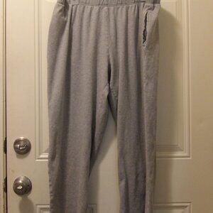 Basic Editions Women's XL Gray 100% Cotton Relaxed Fit Sweatpants